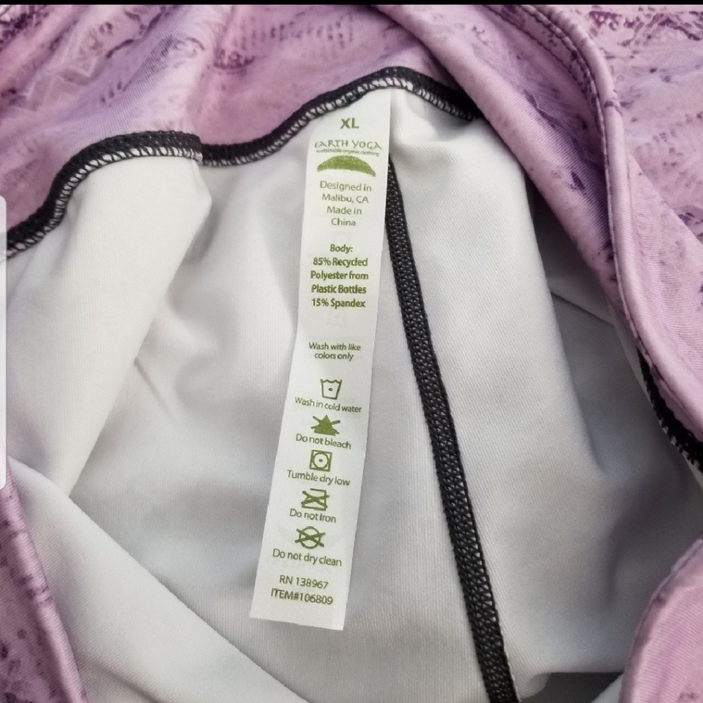 Earth Yoga Organic capri pants Leggings Purple XL - Picture 6 of 8